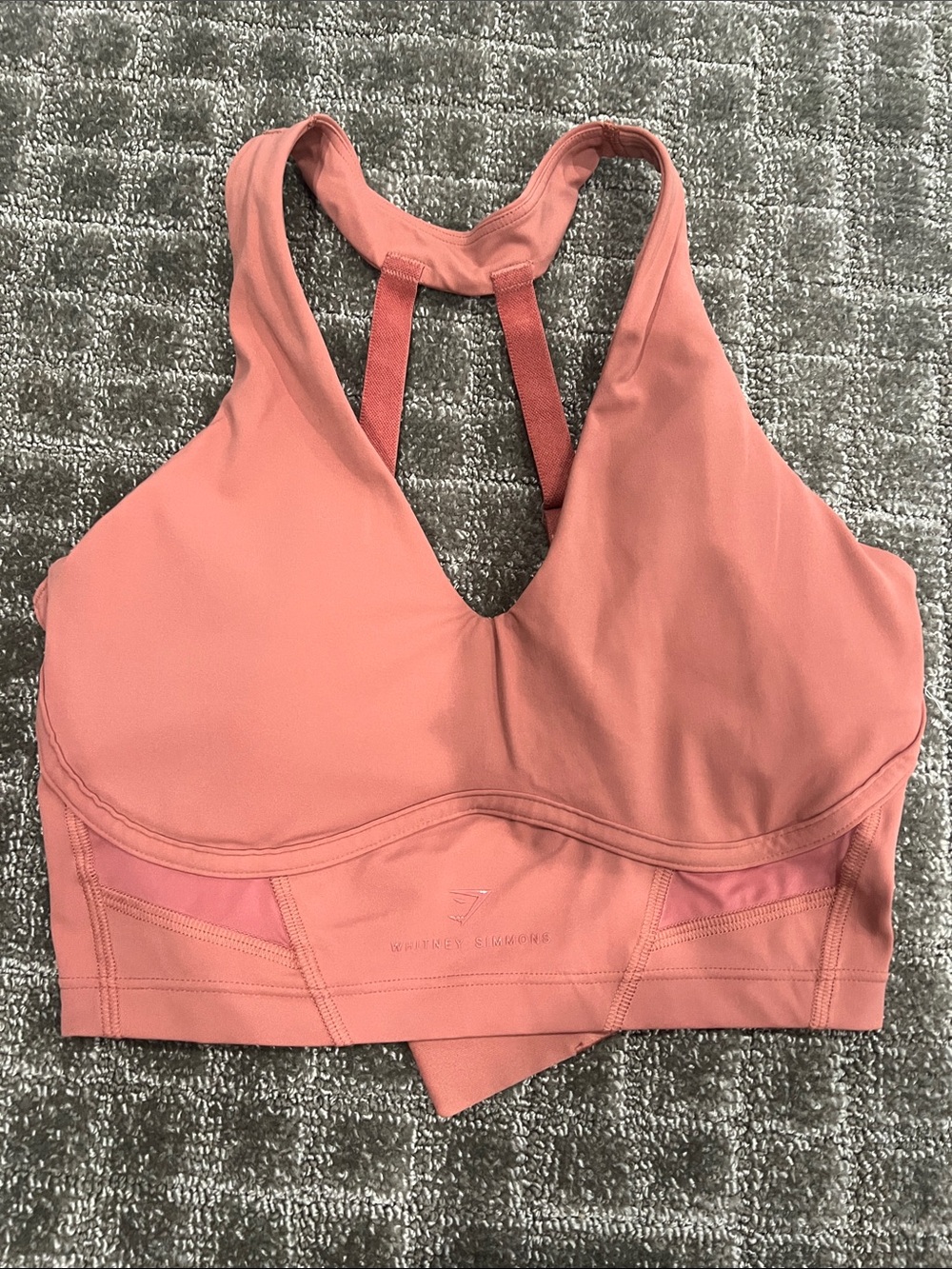 Gymshark High-Neck Sports Bra in Dusty Coral